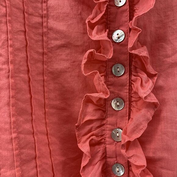 Black Rainn Pink Ruffle Popover Blouse Medium - Picture 4 of 8